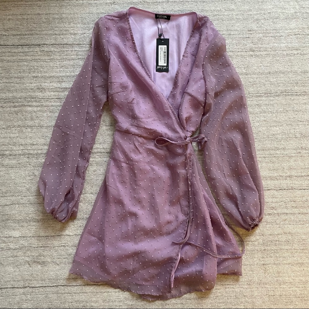 Nasty Gal Lavender wrap Dress